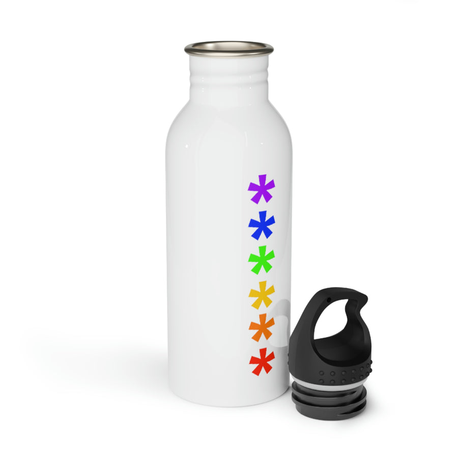 FitFarty Rainbow Asterisks Stainless Steel Water Bottle