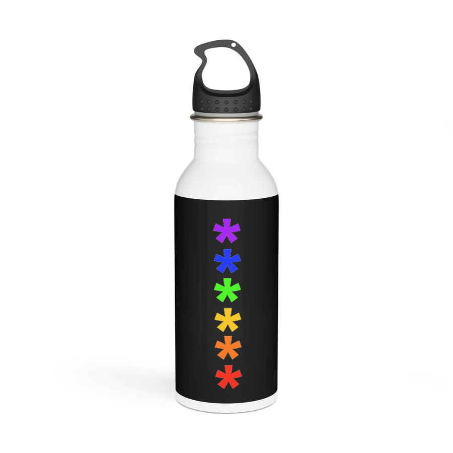 FitFarty Rainbow Asterisks Stainless Steel Water Bottle