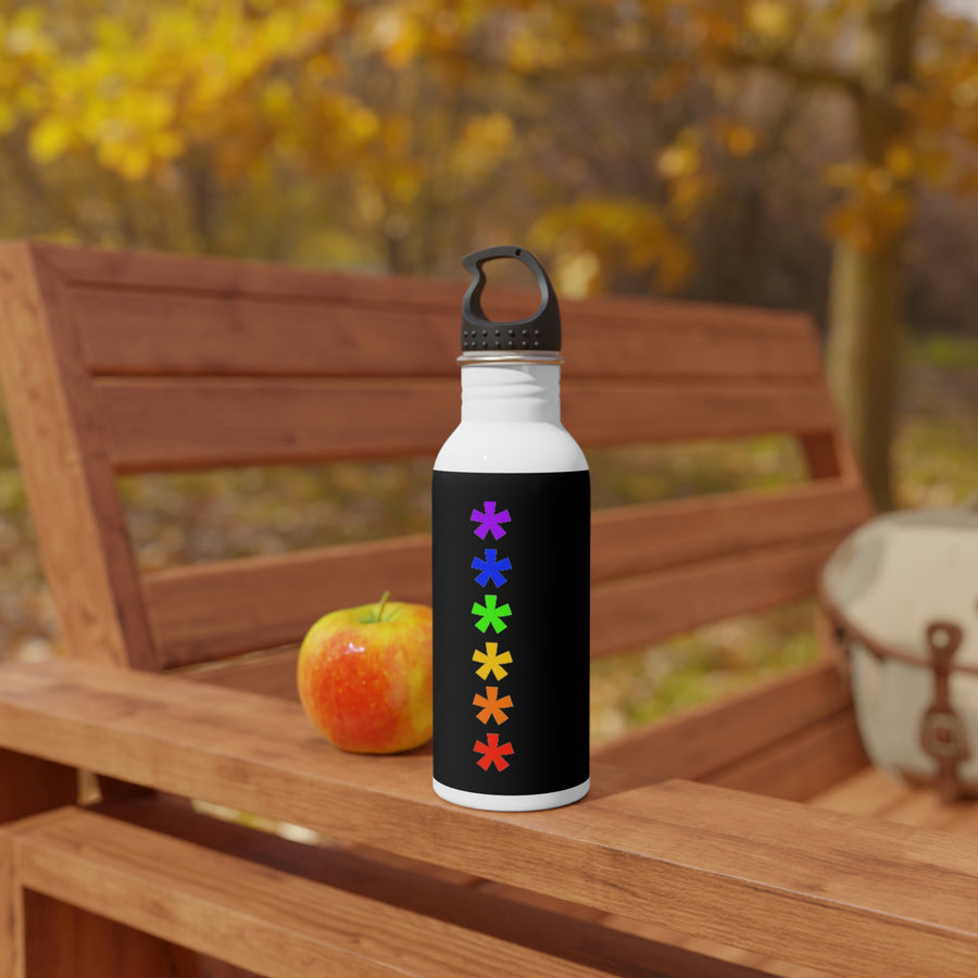 FitFarty Rainbow Asterisks Stainless Steel Water Bottle