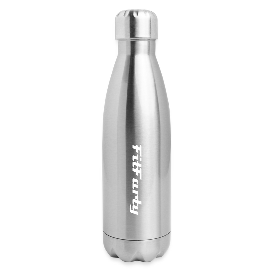 FitFarty Insulated Stainless Steel Water Bottle - silver