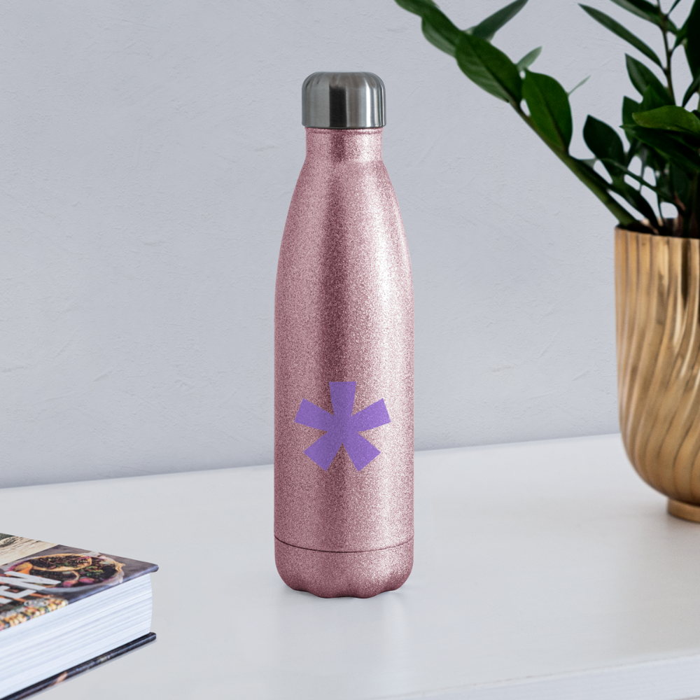 FitFarty Insulated Stainless Steel Water Bottle - pink glitter