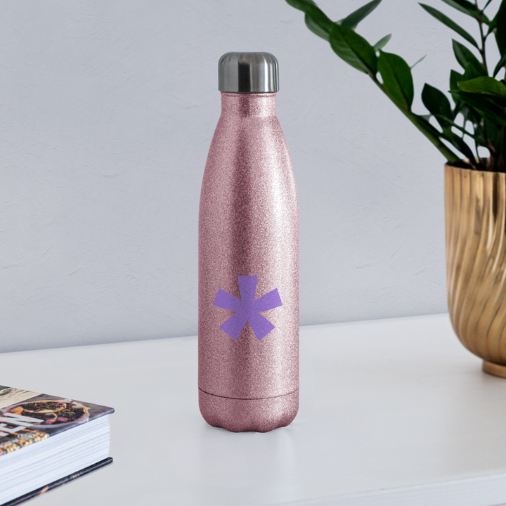 FitFarty Insulated Stainless Steel Water Bottle - pink glitter