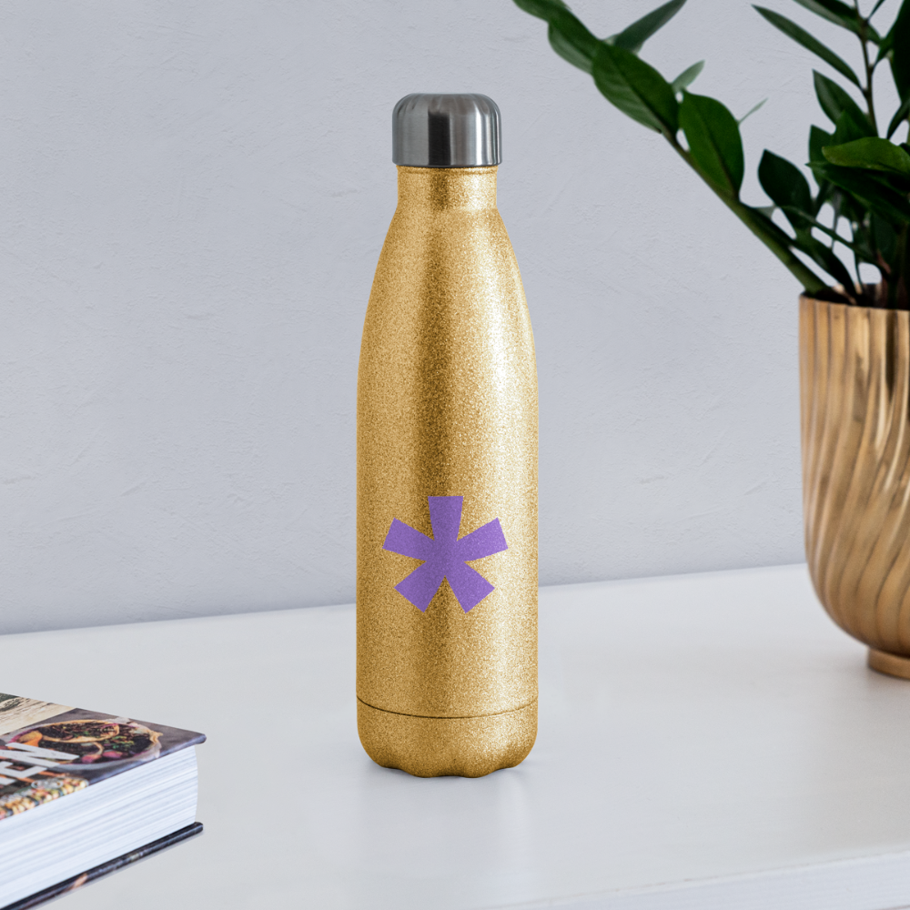 FitFarty Insulated Stainless Steel Water Bottle - gold glitter