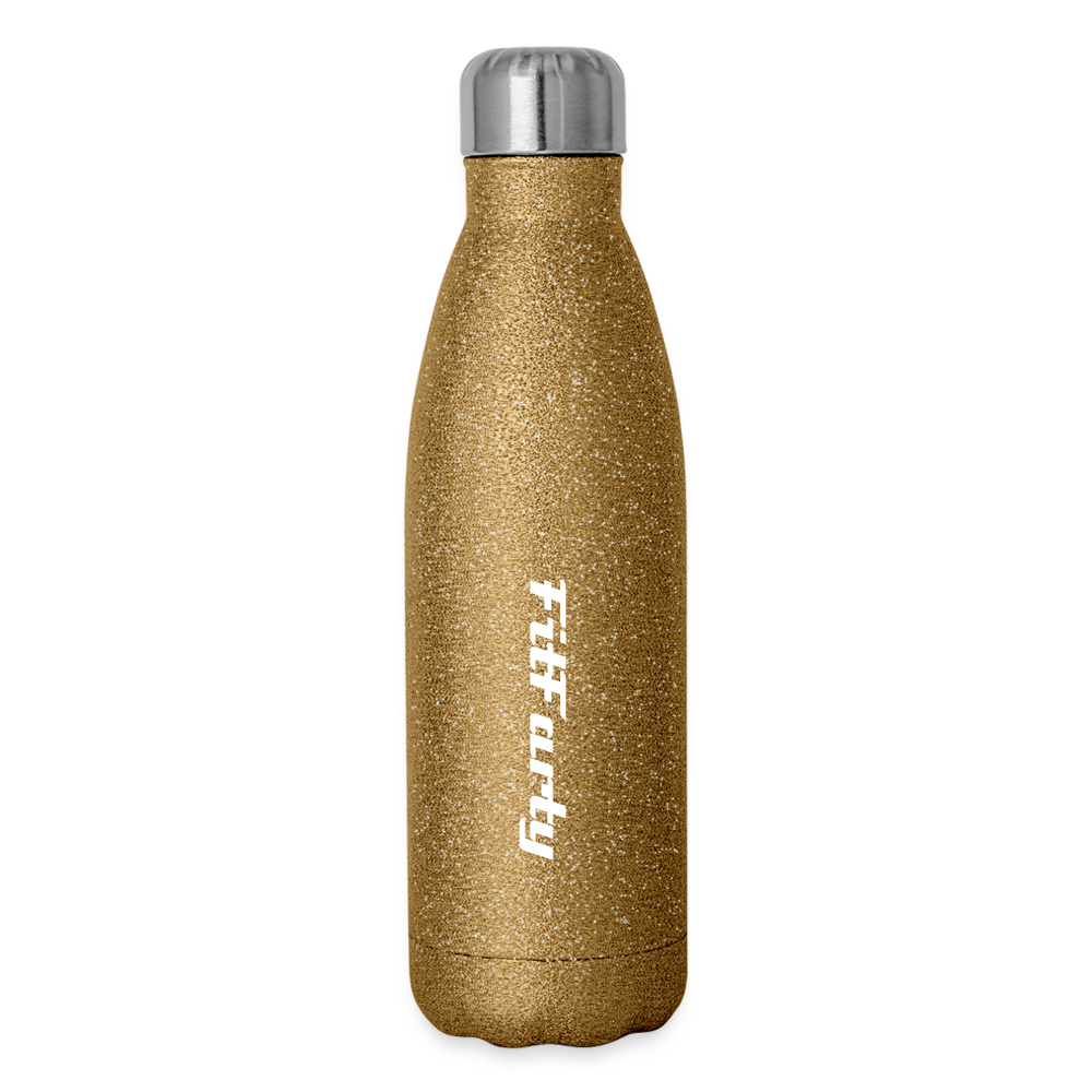 FitFarty Insulated Stainless Steel Water Bottle - gold glitter