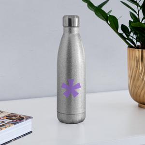 FitFarty Insulated Stainless Steel Water Bottle - silver glitter