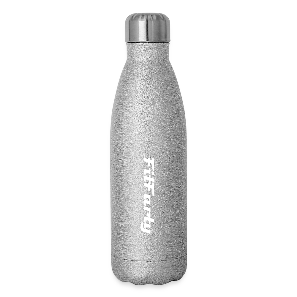 FitFarty Insulated Stainless Steel Water Bottle - silver glitter