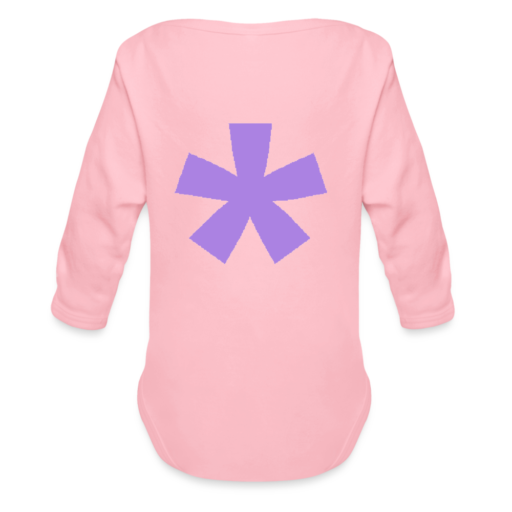 FitFarty Organic Long Sleeve Baby Bodysuit - light pink