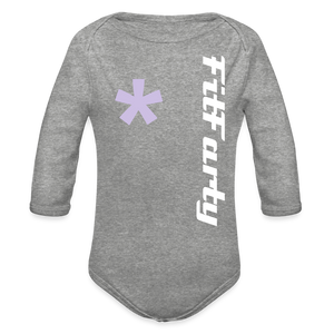 FitFarty Organic Long Sleeve Baby Bodysuit - heather grey