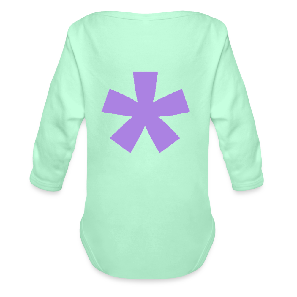 FitFarty Organic Long Sleeve Baby Bodysuit - light mint