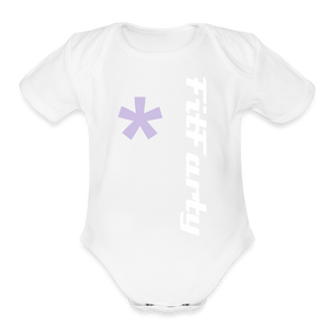 FitFarty Organic Short Sleeve Baby Bodysuit - white