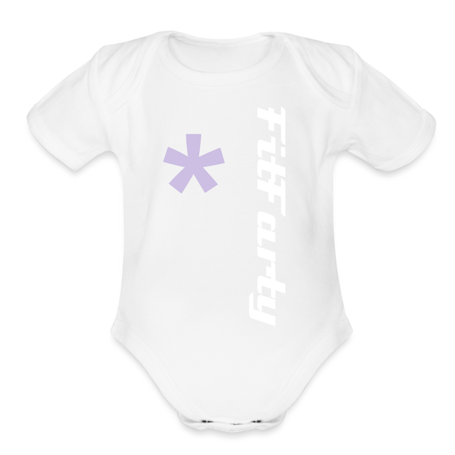 FitFarty Organic Short Sleeve Baby Bodysuit - white