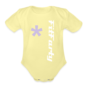 FitFarty Organic Short Sleeve Baby Bodysuit - washed yellow