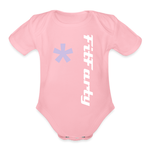 FitFarty Organic Short Sleeve Baby Bodysuit - light pink