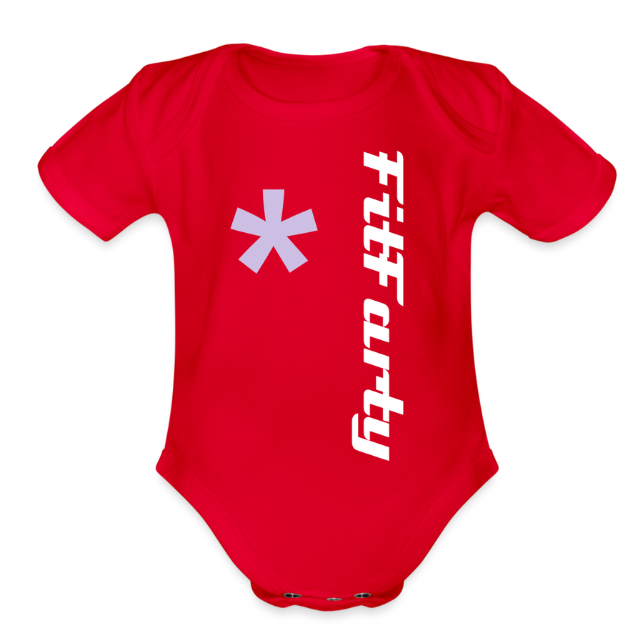 FitFarty Organic Short Sleeve Baby Bodysuit - red