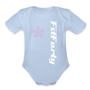 FitFarty Organic Short Sleeve Baby Bodysuit - sky