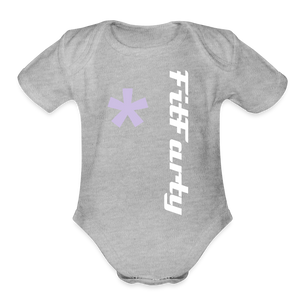 FitFarty Organic Short Sleeve Baby Bodysuit - heather grey