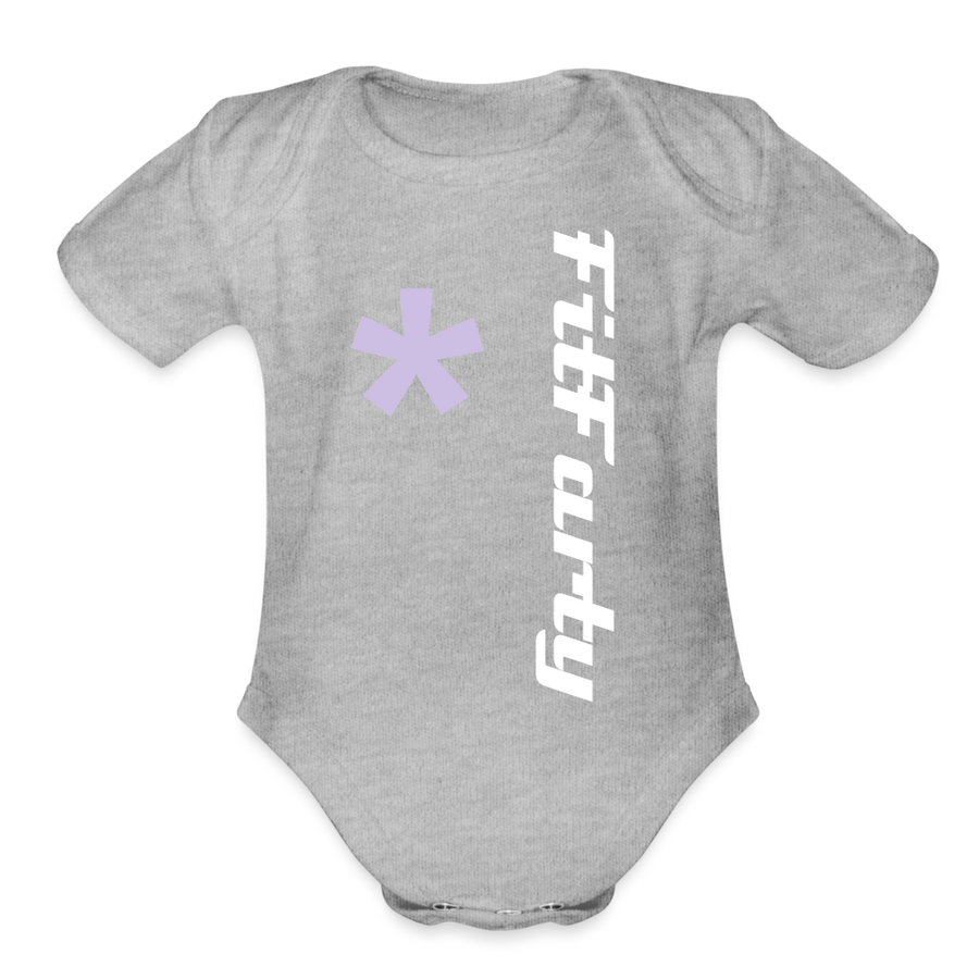 FitFarty Organic Short Sleeve Baby Bodysuit - heather grey