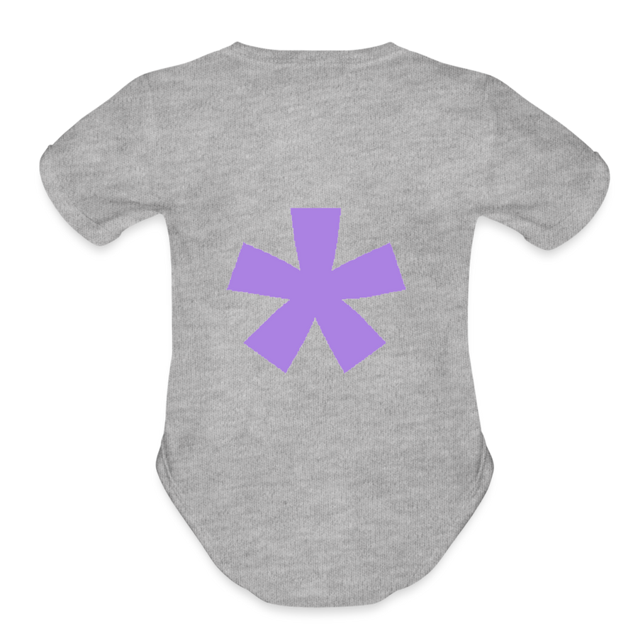 FitFarty Organic Short Sleeve Baby Bodysuit - heather grey