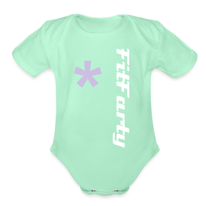 FitFarty Organic Short Sleeve Baby Bodysuit - light mint