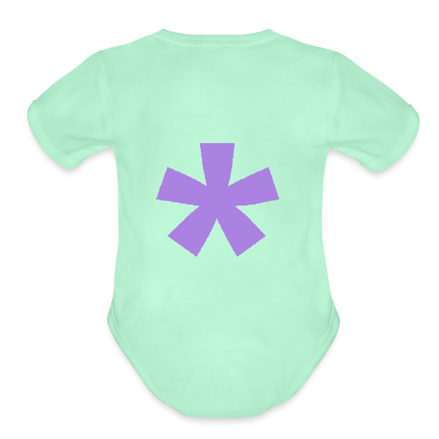 FitFarty Organic Short Sleeve Baby Bodysuit - light mint