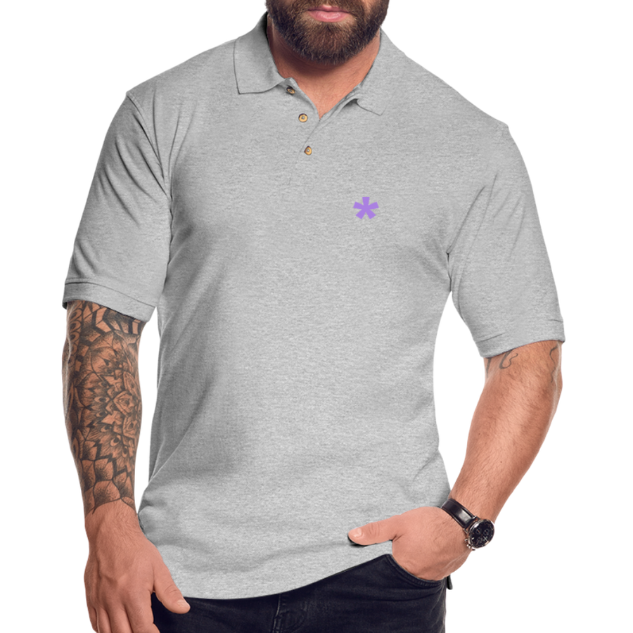 FitFarty Pique Polo Shirt - heather gray