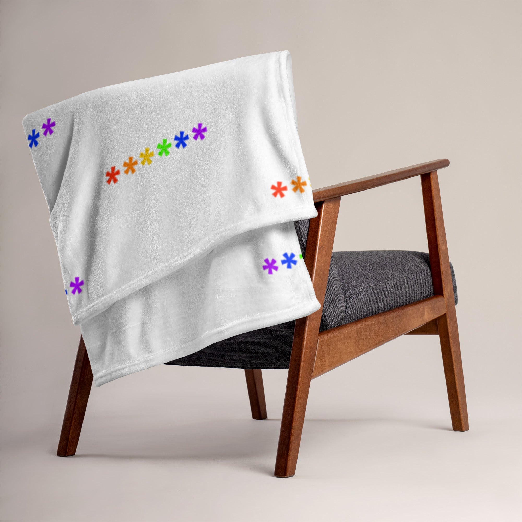 FitFarty Rainbow Assterisks Throw Blanket