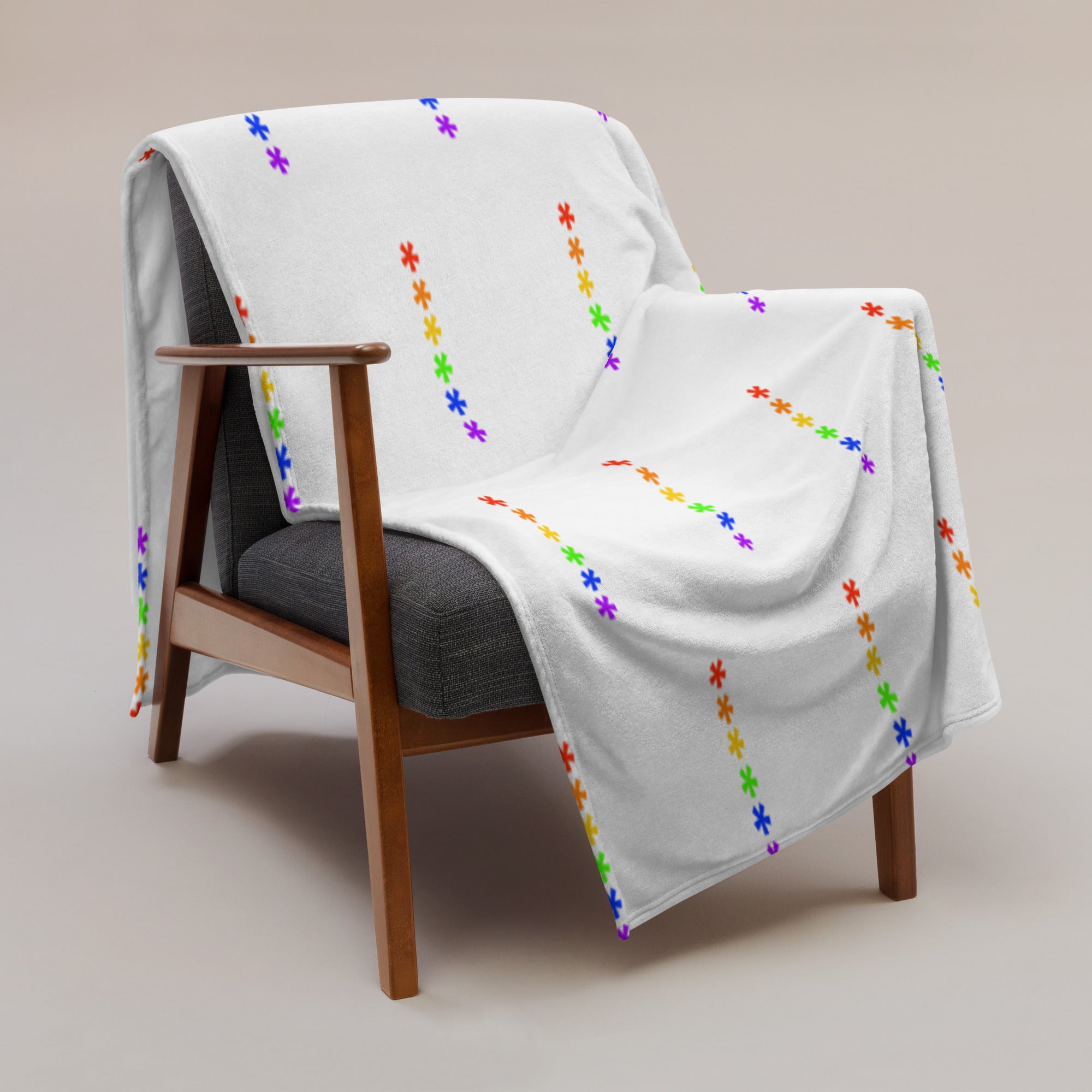 FitFarty Rainbow Assterisks Throw Blanket