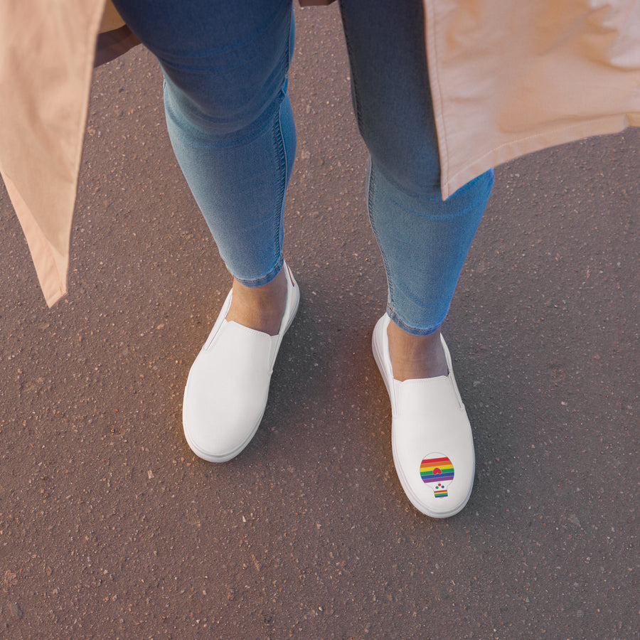 FitFarty Rainbow slip-on canvas shoes